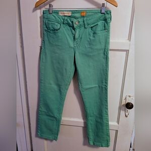 Pilcro and the Letterpress mid-rise skinny jeans in green, size 32